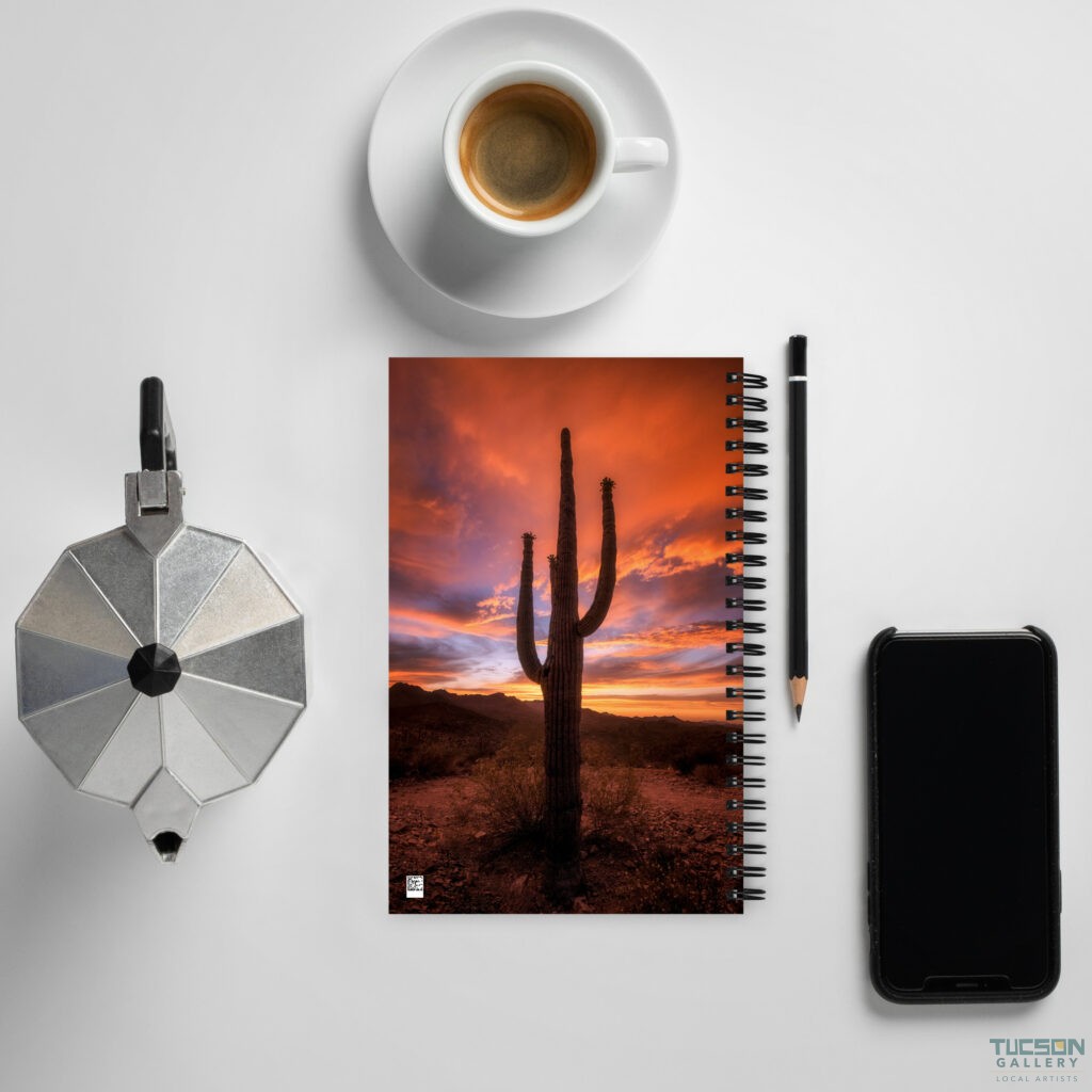 Saguaro Sunset by Sean Parker Photography | Spiral notebook
