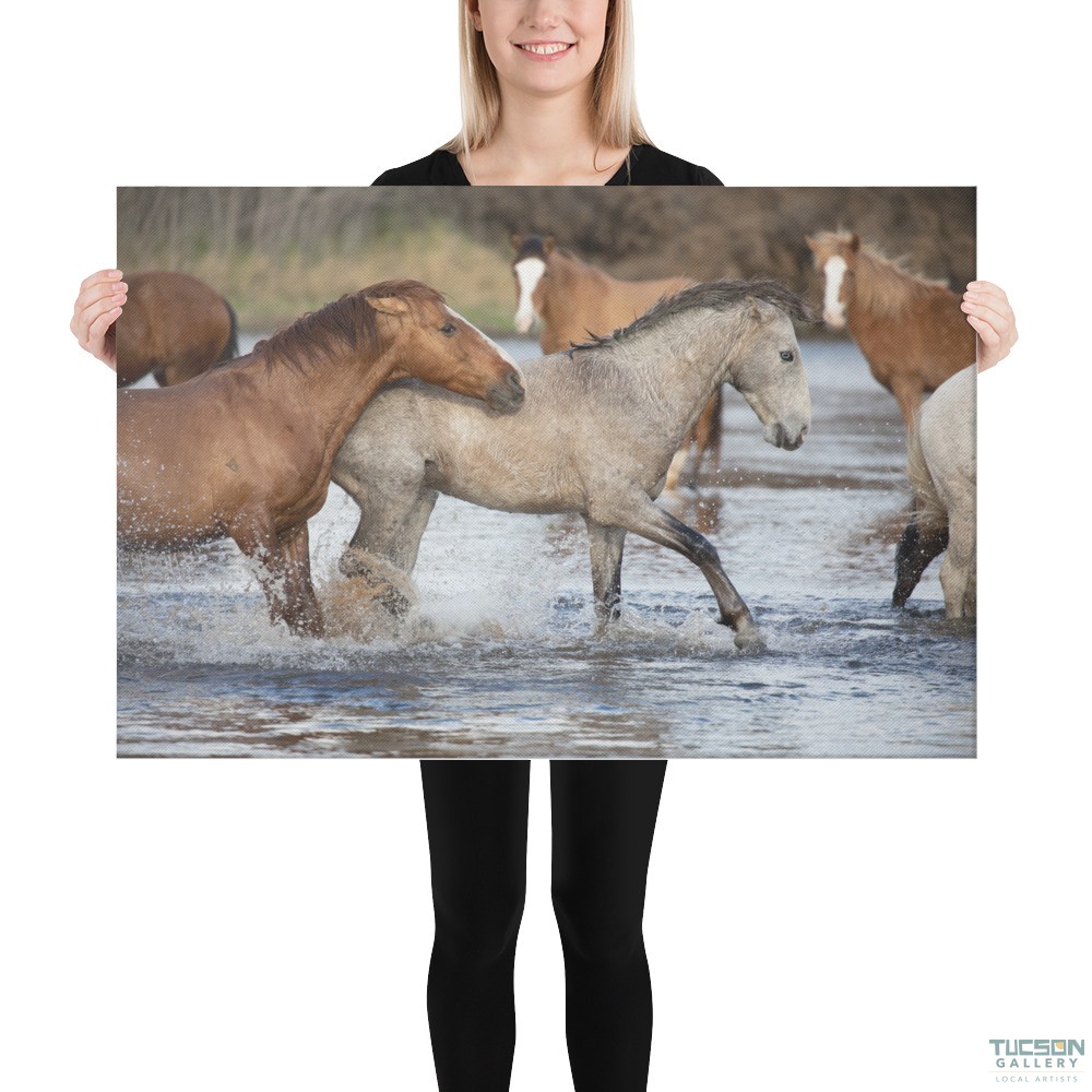 Wild Mustangs by Leslie Leathers Photography | Wrapped Canvas