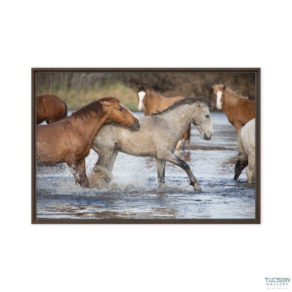 Wild Mustangs by Leslie Leathers Photography | Framed canvas
