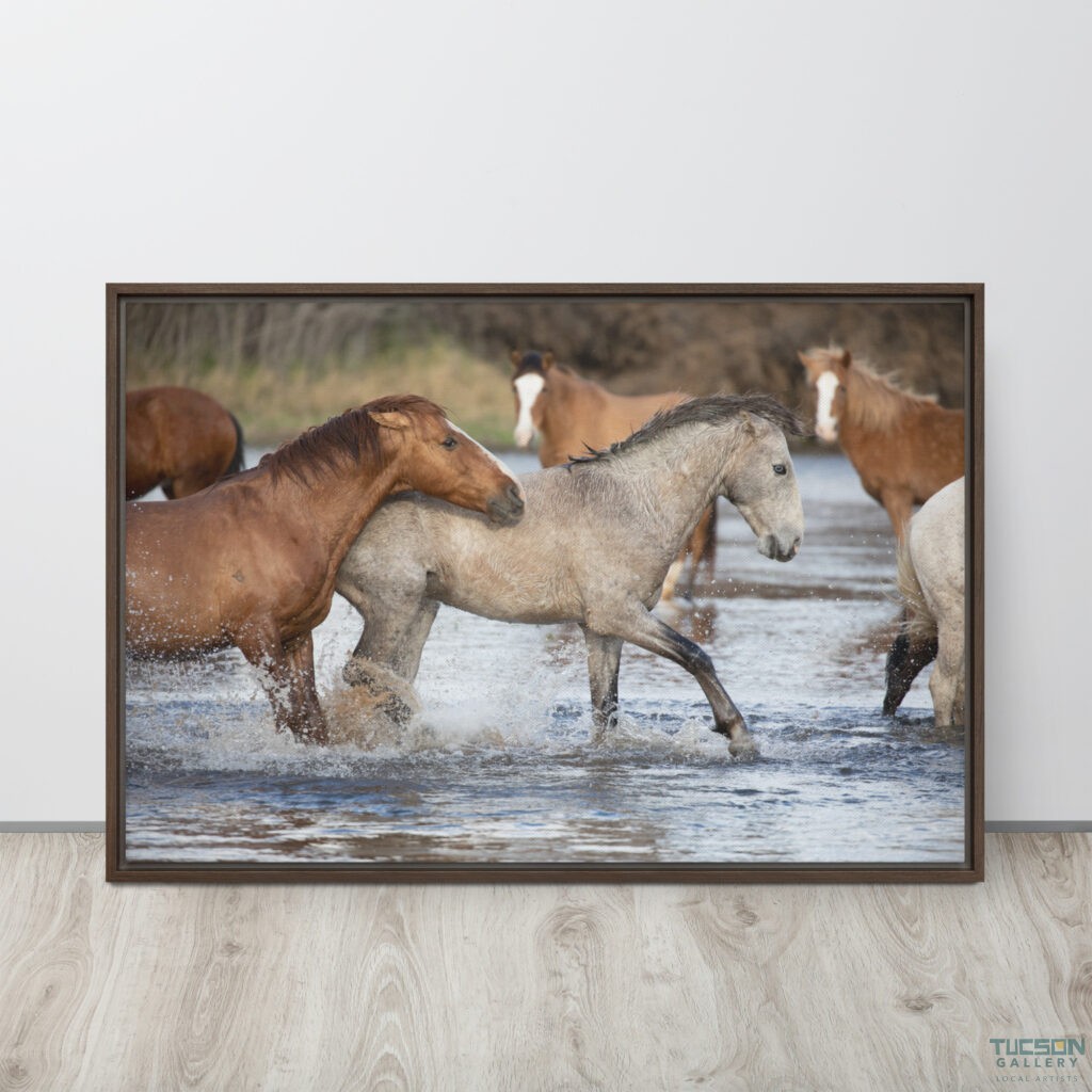 Wild Mustangs by Leslie Leathers Photography | Framed canvas