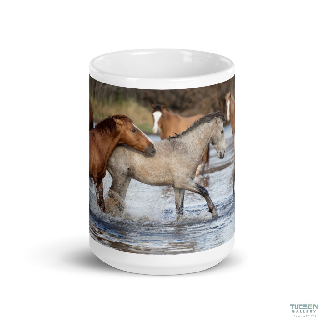 Wild Mustangs by Leslie Leathers Photography | White glossy mug