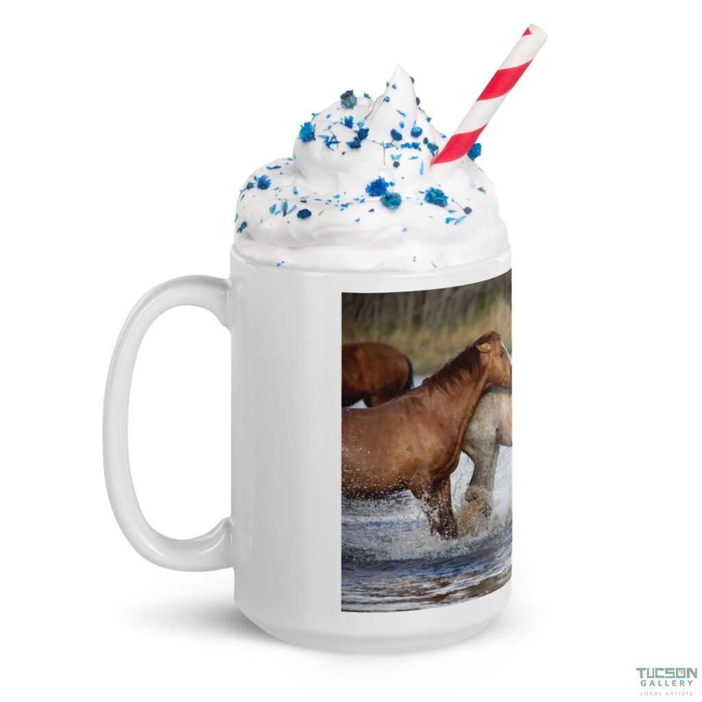 Wild Mustangs by Leslie Leathers Photography | White glossy mug