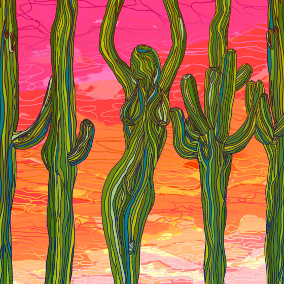 Saguaro Silhouettes by Lauri Kaye