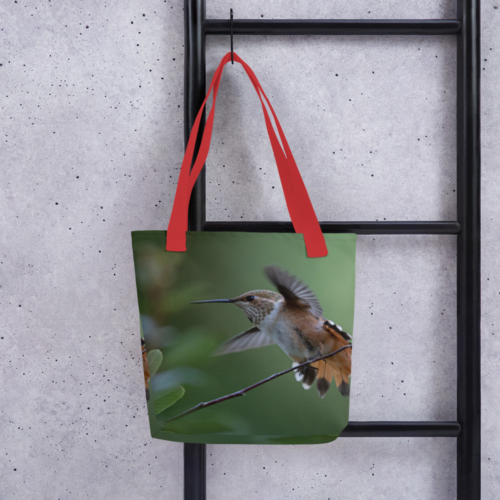 Rufous Hummingbird by Leslie Leathers Photography | Tote bag