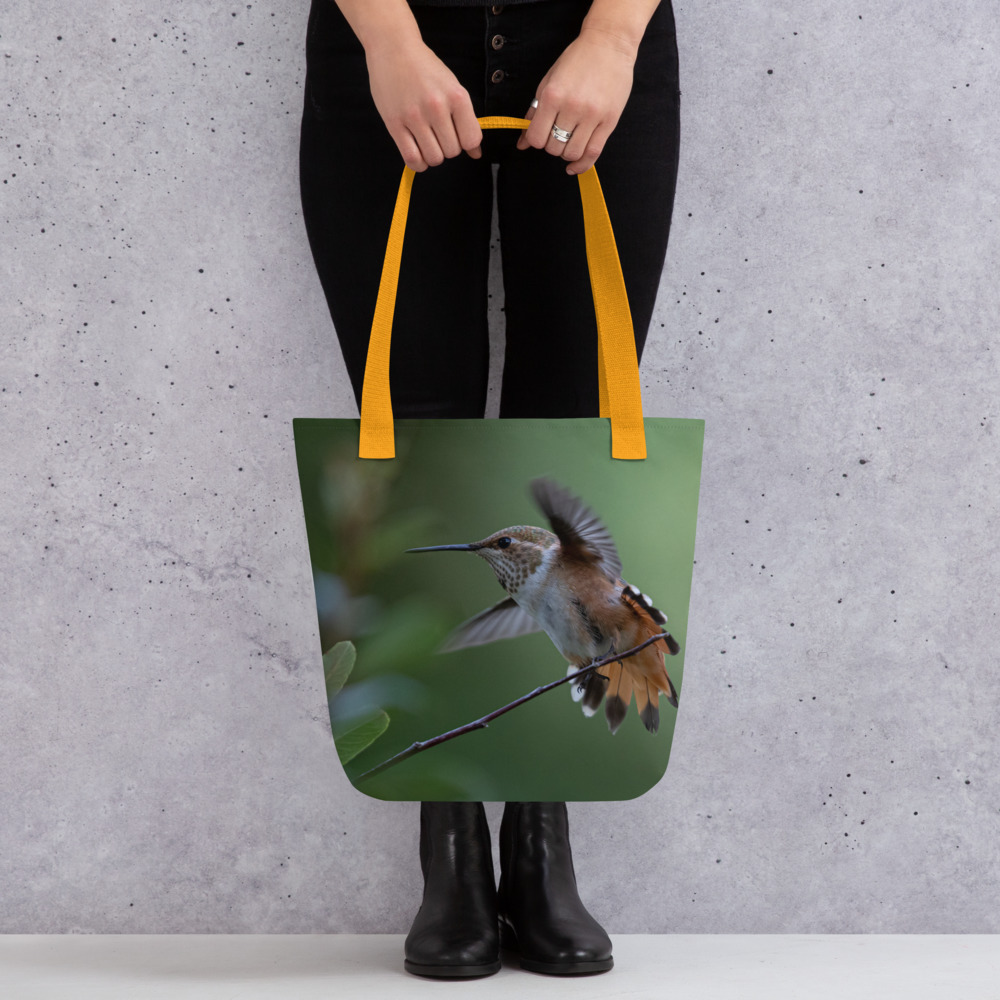 Rufous Hummingbird by Leslie Leathers Photography | Tote bag