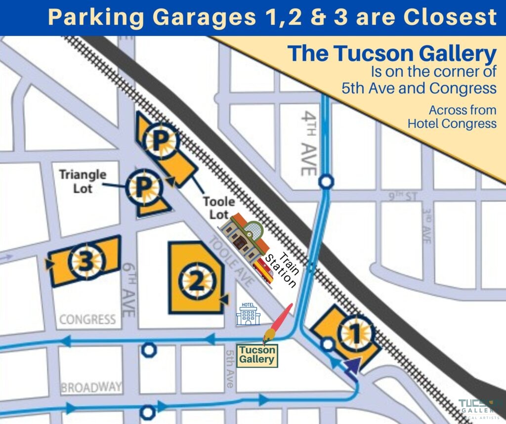 Local Art Tucson Gallery Parking Garage Map Downtown AZ