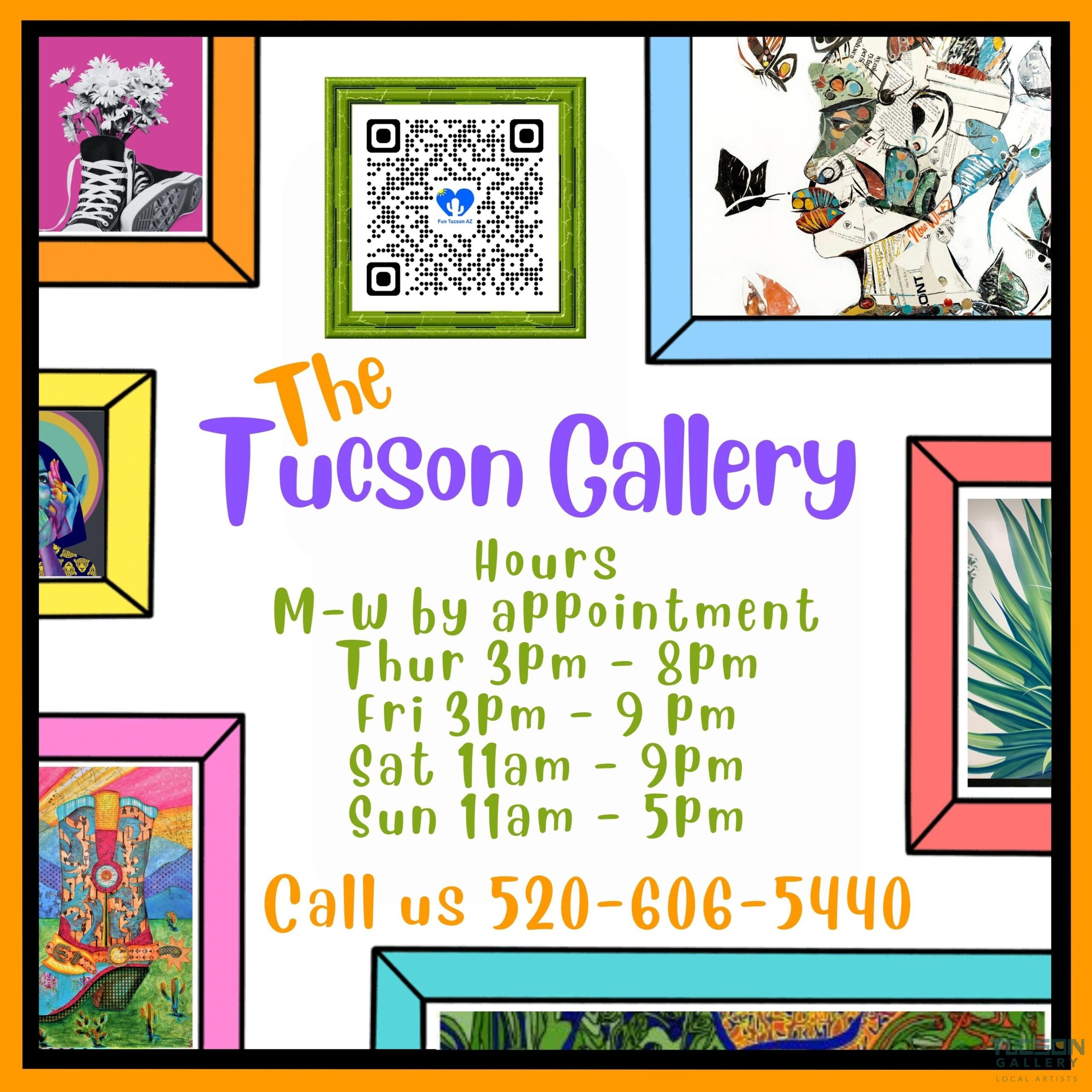 Graphic showing Tucson Gallery hours