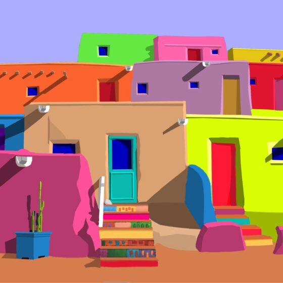 Pueblos Houses by Mike Berren