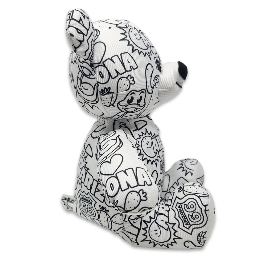 Color Me Teddy Bear with cactus designs, a fun and customizable Tucson souvenir and gift.