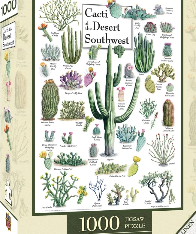 Cacti Puzzle from Tucson Gallery featuring iconic desert cacti, a perfect AZ souvenir and gift.