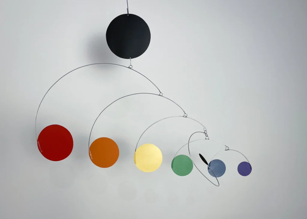 Multi-color Calder-style mobile available at Tucson Gallery, an artistic AZ souvenir and gift.