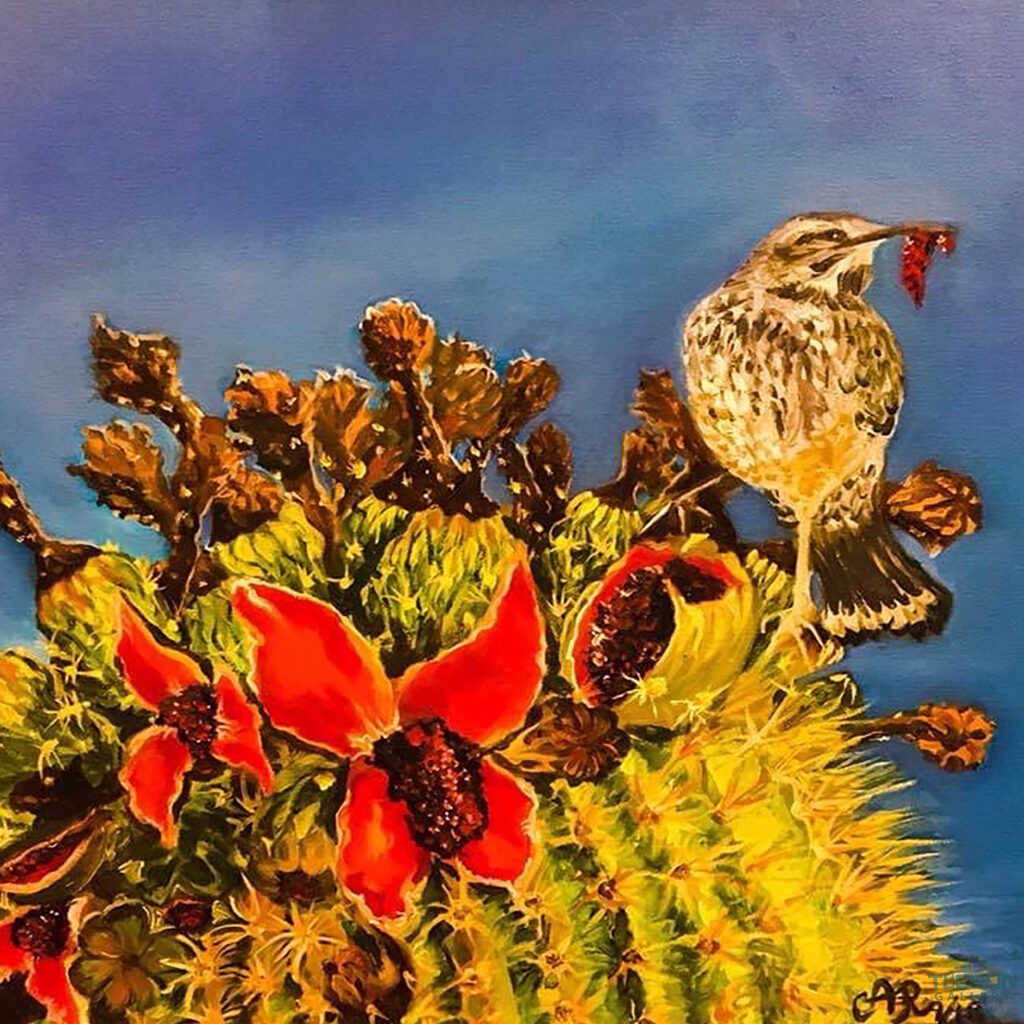 Saguaro Fruit and Bird