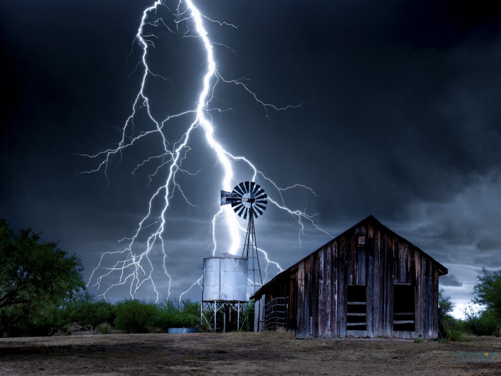 Electric Sky at Empire Ranch by Leslie Wells