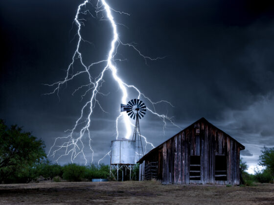 Electric Sky at Empire Ranch by Leslie Wells